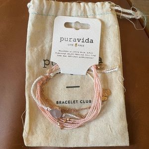 NWT and bag Rose Gold Pura Vida Bracelet Set